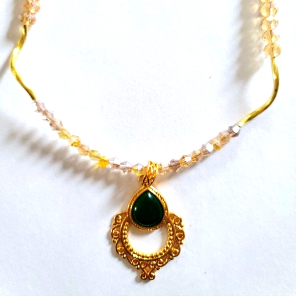 Jewelry - DOORKNOCKER PENDANT CHAMPAGNE  SWAROVSKI  CRYSTAL NECKLACE  ORIGINAL DESIGN